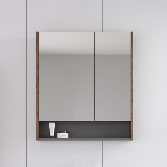 Bonitobagno Alberi Navaro Aynalı 60 cm Banyo Dolabı Üst Modül Ceviz