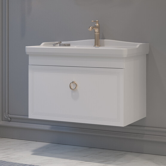 Bonitobagno Livorno 85 cm Banyo Dolabı Alt Modül Beyaz