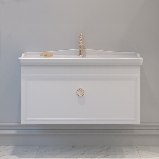 Bonitobagno Livorno 105 cm Banyo Dolabı Alt Modül Beyaz