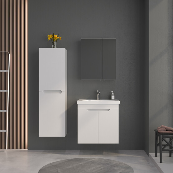Bonitobagno Rita Aynalı 60 cm Banyo Dolabı Üst Modül Antrasit