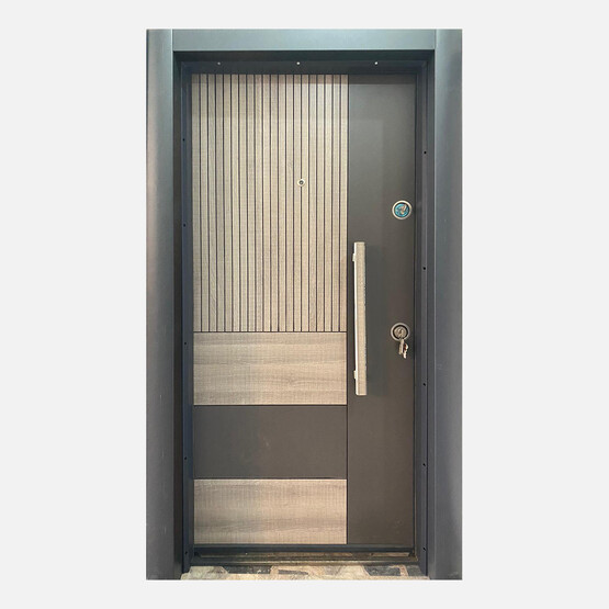 Özkayhan KY485 Çift Renk Panel Çelik Kapı Sağ 14-22cm Kasa