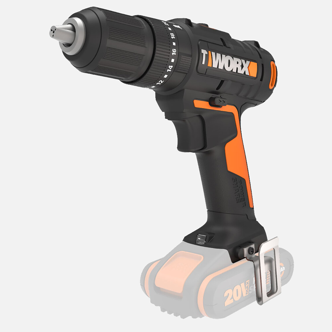    Worx WX370.9 20Volt Profesyonel Şarjlı Darbeli Matkap (Akü Dahil Değildir)  