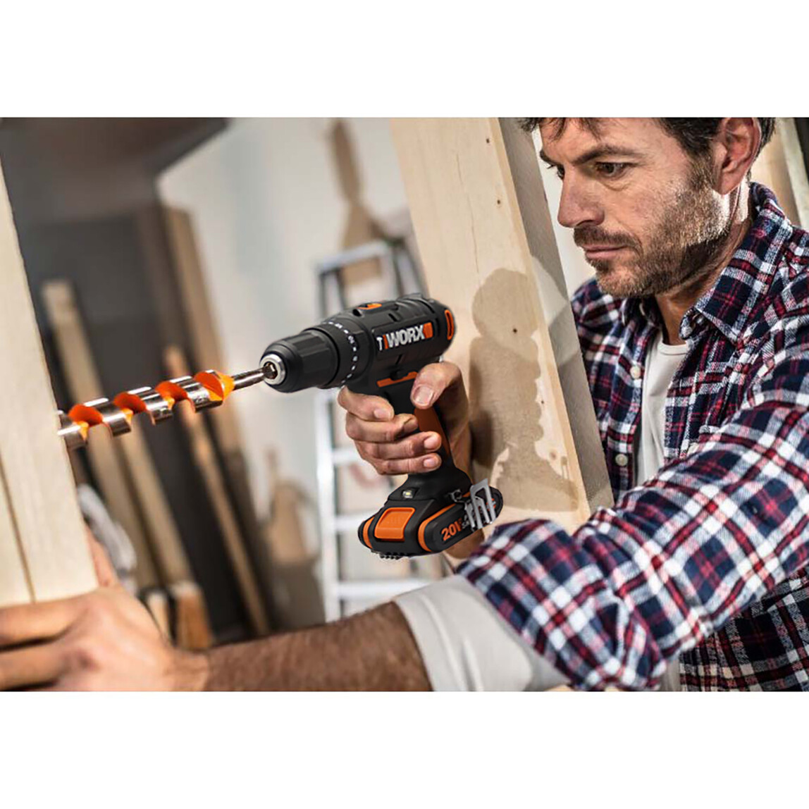    Worx WX370.9 20Volt Profesyonel Şarjlı Darbeli Matkap (Akü Dahil Değildir)  