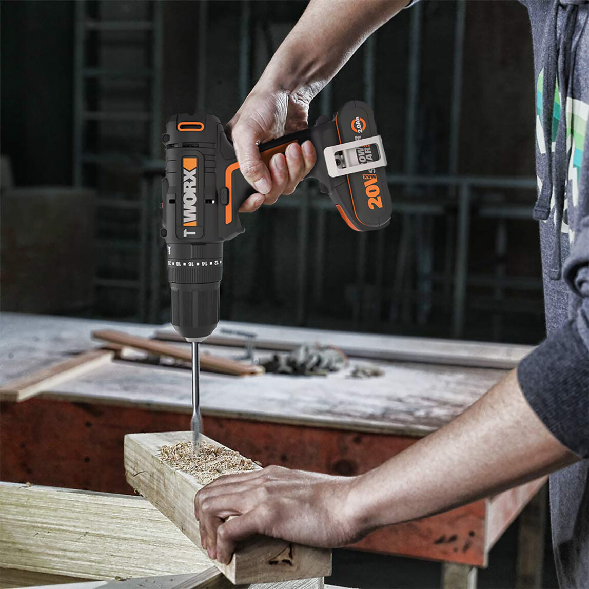    Worx WX370.9 20Volt Profesyonel Şarjlı Darbeli Matkap (Akü Dahil Değildir)  