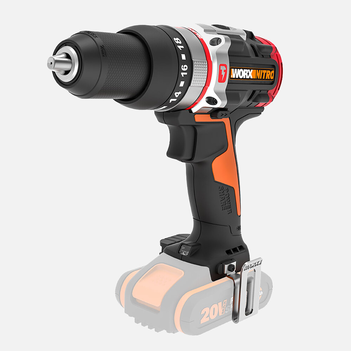    Worx WX354.9 20Volt Kömürsüz Profesyonel Darbeli Şarjlı Matkap (Akü Dahil Değildir)  