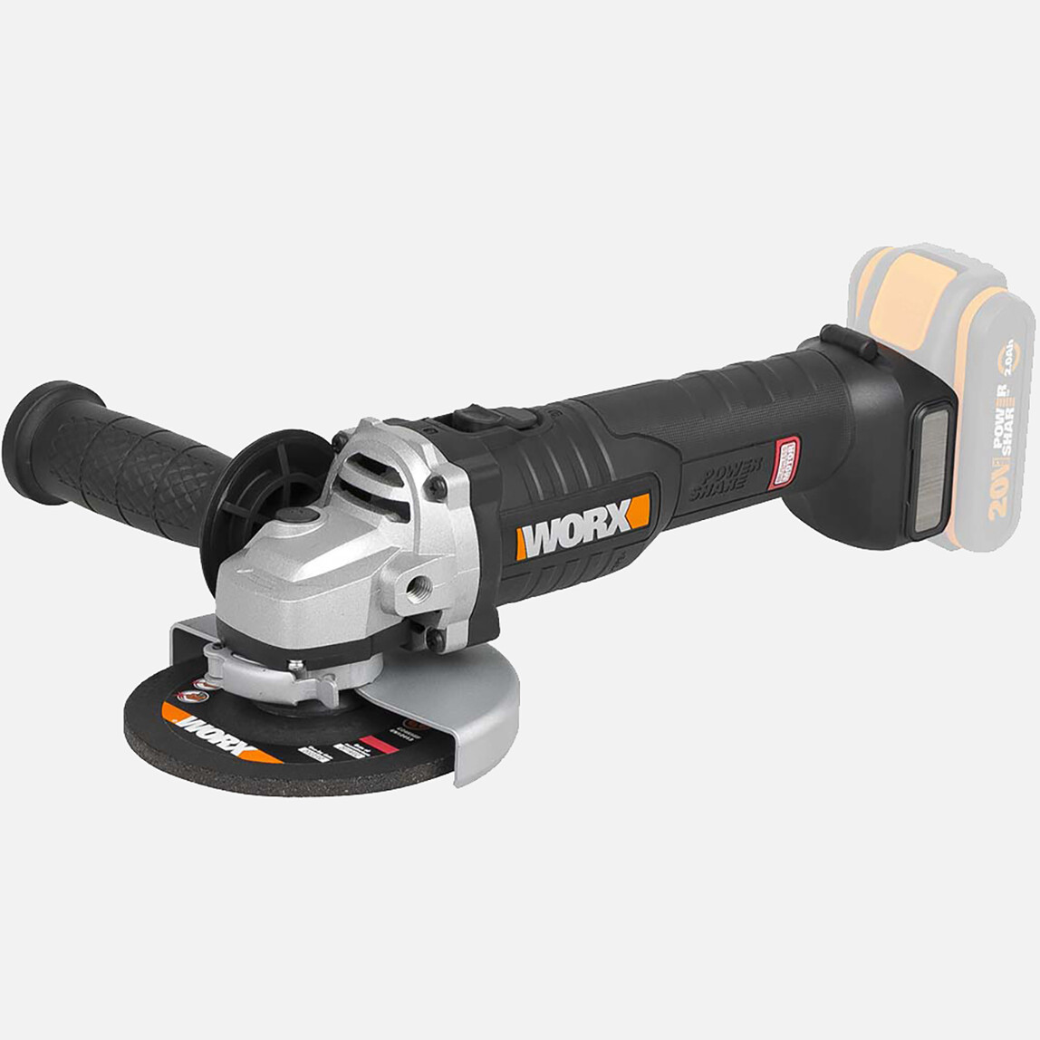    Worx WX812.9 20Volt 125mm Kömürsüz Profesyonel Avuç Taşlama (Akü Dahil Değildir)  