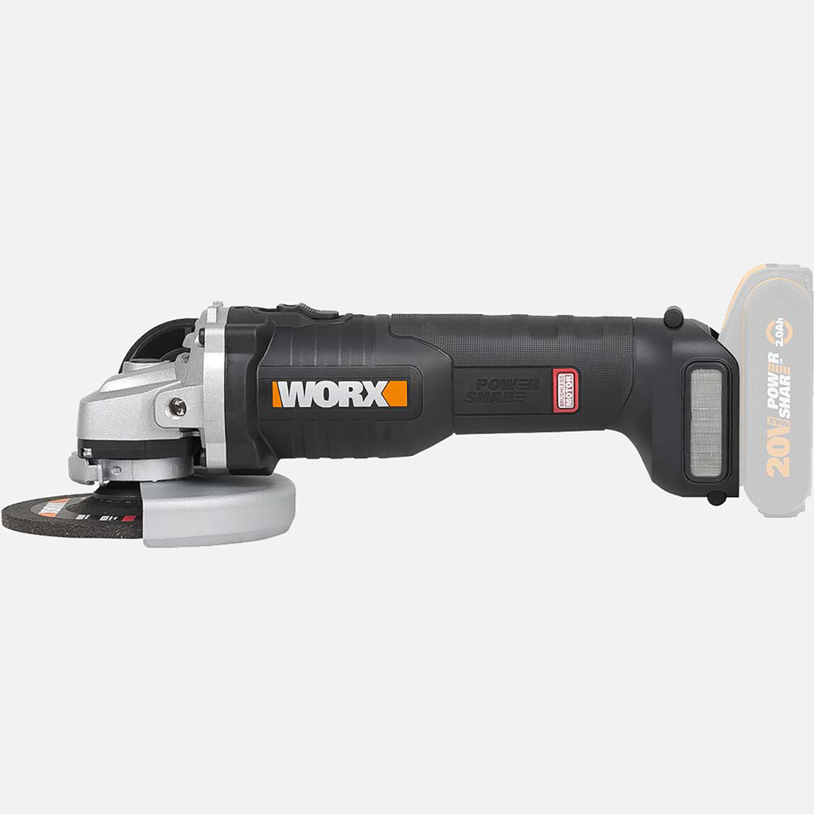    Worx WX812.9 20Volt 125mm Kömürsüz Profesyonel Avuç Taşlama (Akü Dahil Değildir)  