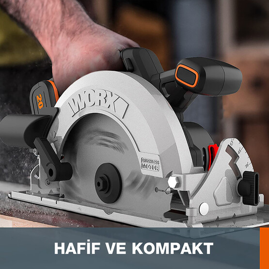 Worx WX520.9 20Volt 190mm Kömürsüz Profesyonel Şarjlı Daire Testere (Akü Dahil Değildir) 