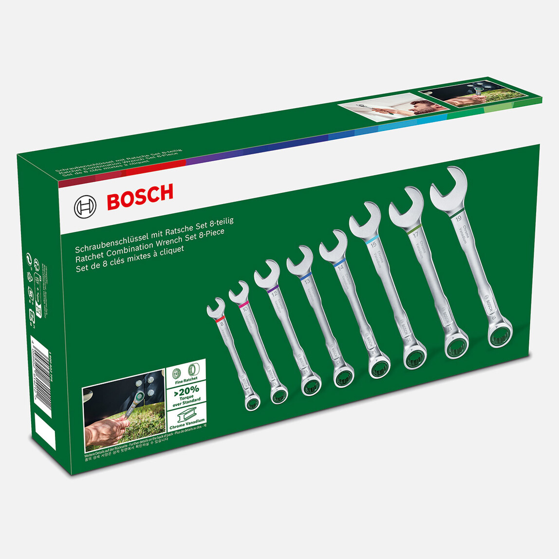    Bosch Cırcırlı Anahtar Takımı 8 Parça    