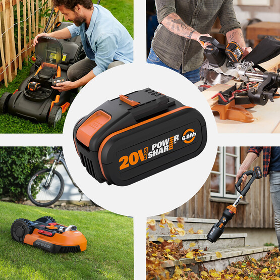Worx WA3641 20Volt 6.0Ah. Li-ion PowerShare Yedek Akü 