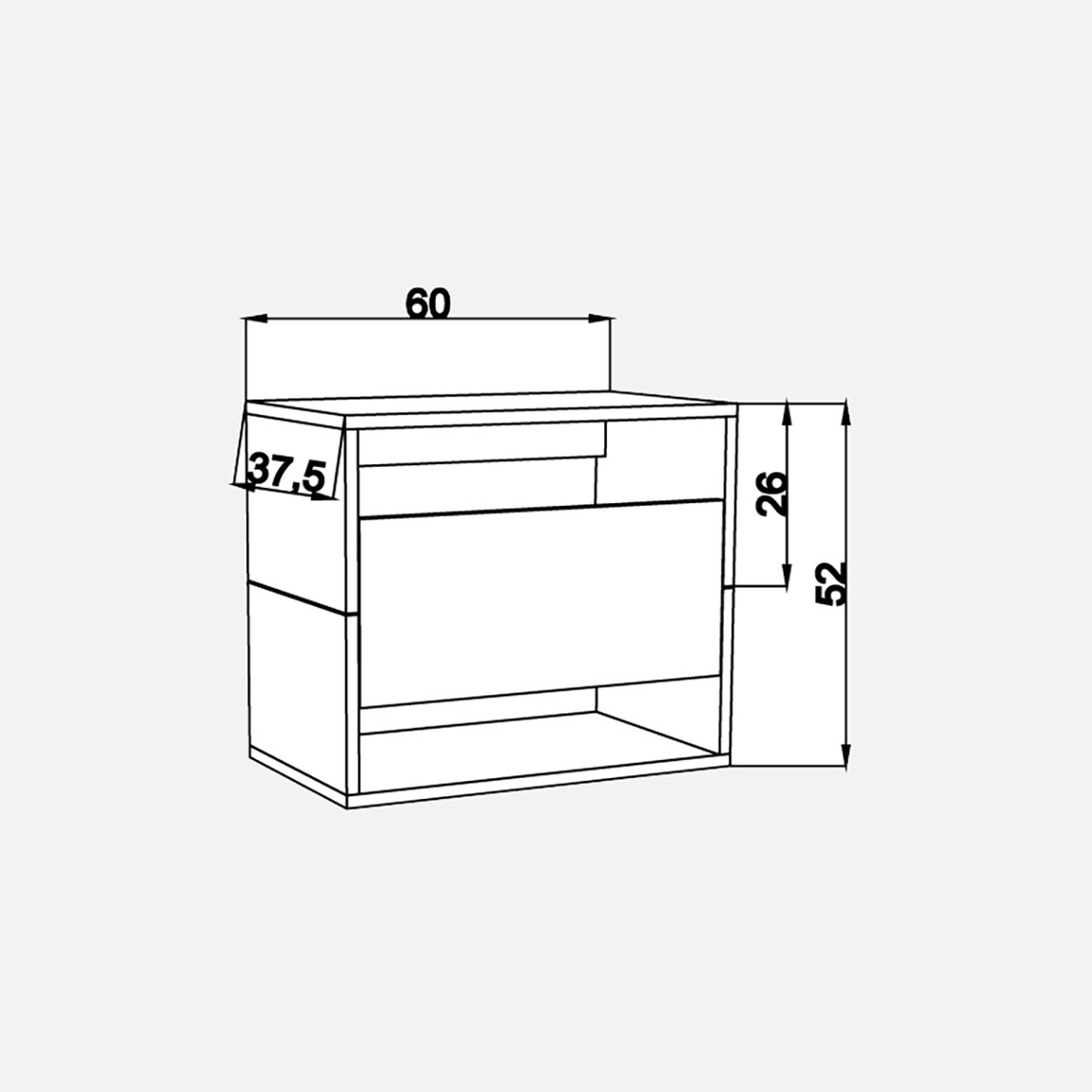    Fly Smart Komodin 60x52x37,5cm  