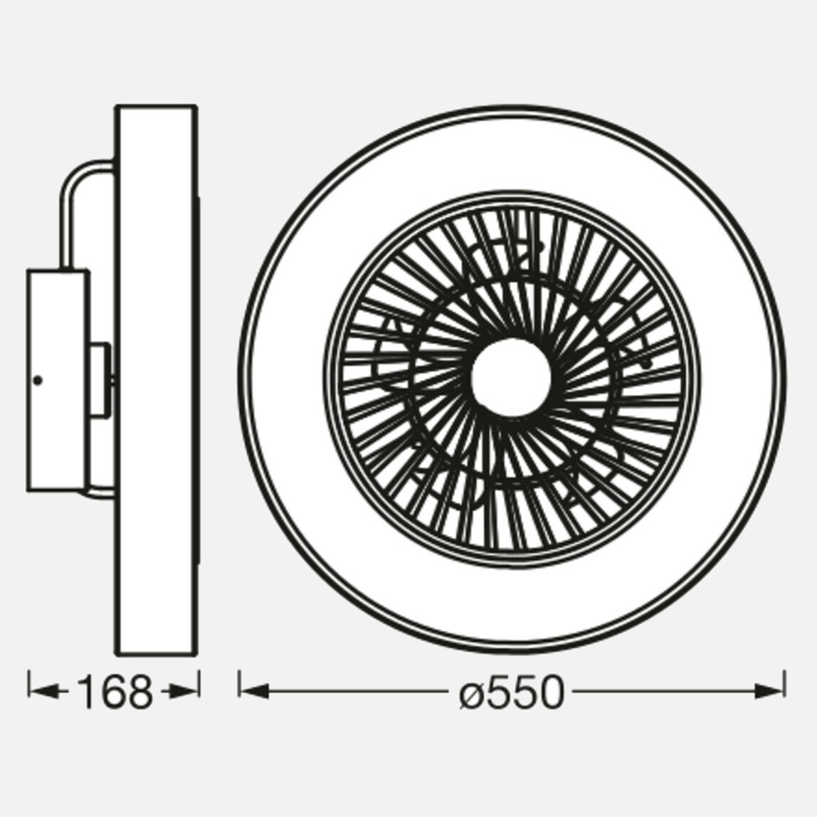    Ledvance Smart Wifi 4500 Lümen Ceiling Aydınlatma Fan Gri  