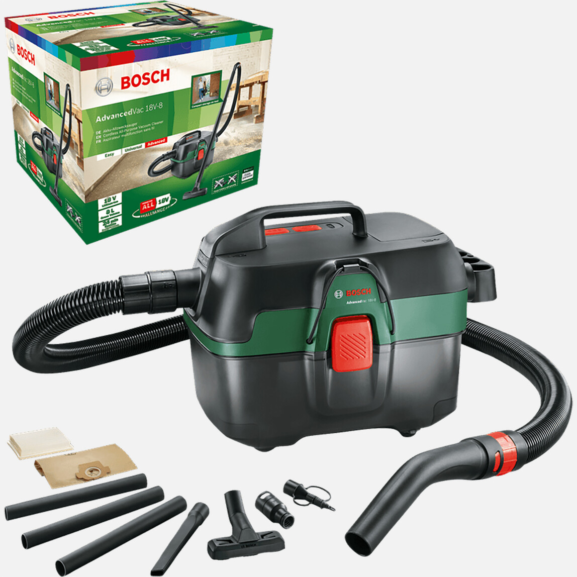    Bosch AdvancedVac 18V-8 Akülü Solo Süpürge (Akü ve Şarj Cihazı Dahil Değildir.) 