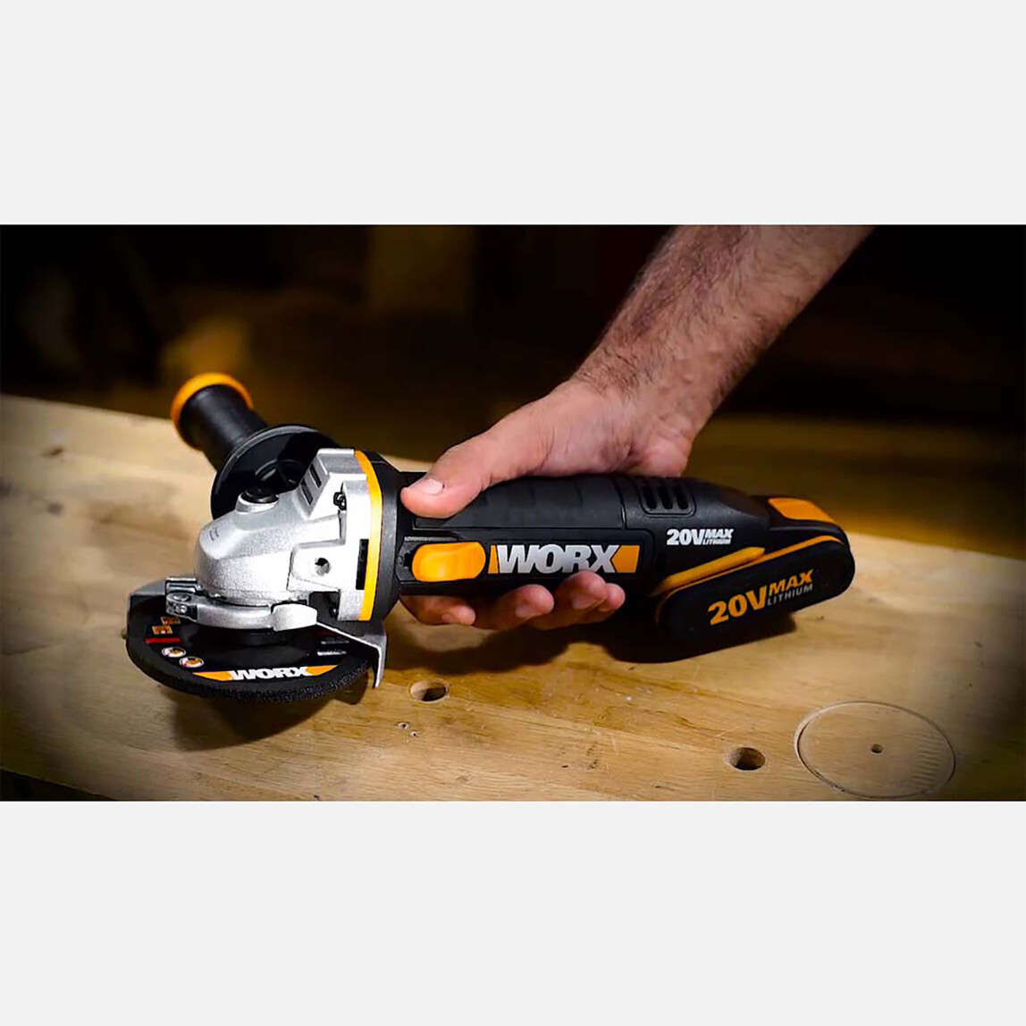    WORX WX803 20Volt 2.0/4.0 Ah. Li-ion Çift Akülü 125mm Profesyonel Şarjlı Avuç Taşlama  