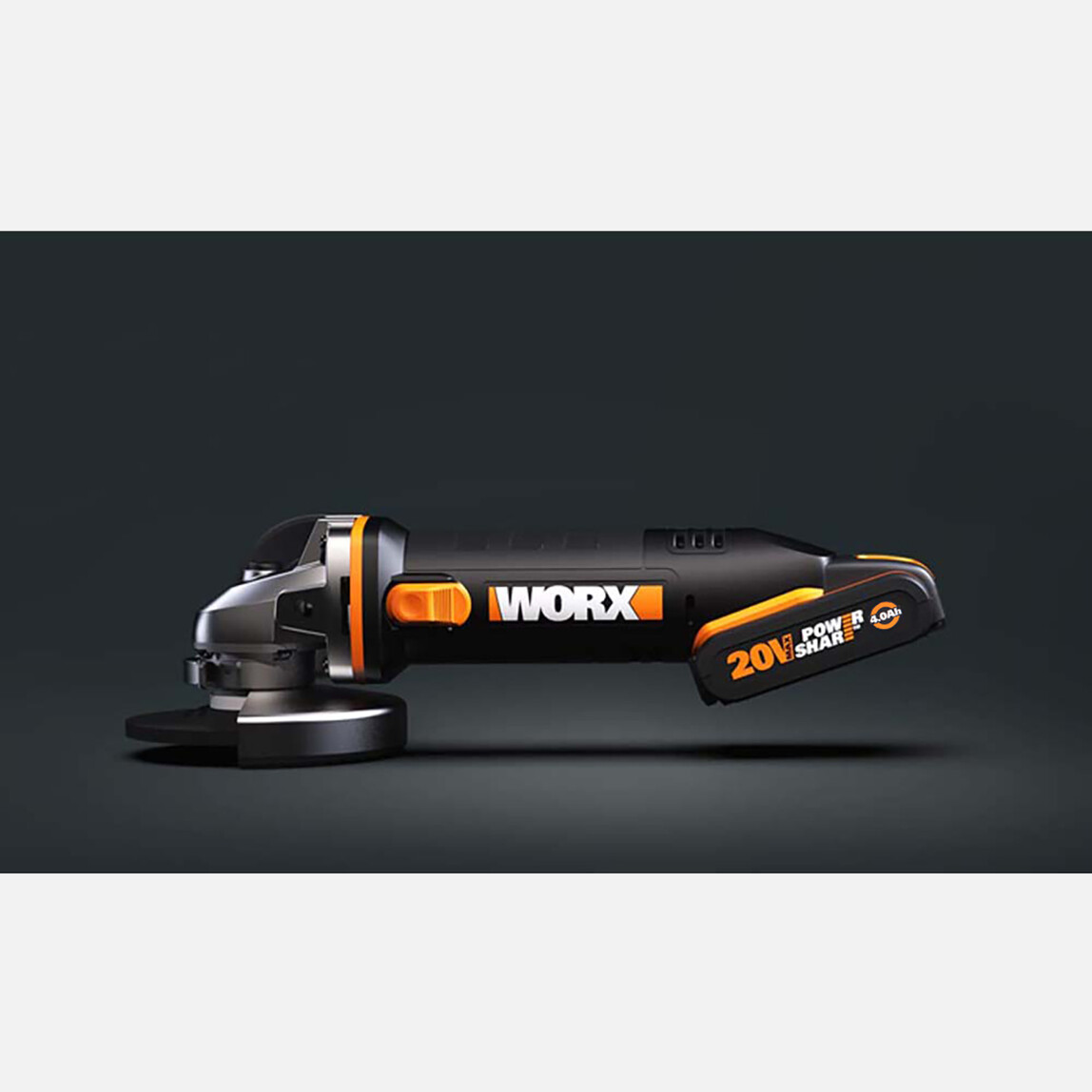    WORX WX803 20Volt 2.0/4.0 Ah. Li-ion Çift Akülü 125mm Profesyonel Şarjlı Avuç Taşlama  