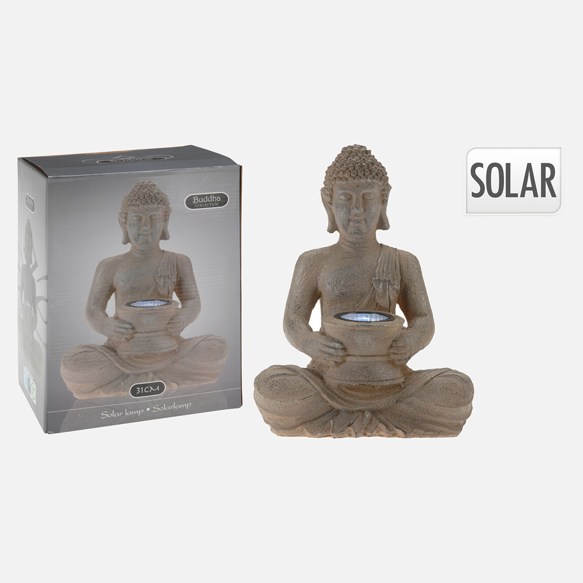    Dekoratif 30 cm Buddha Solar Işık  