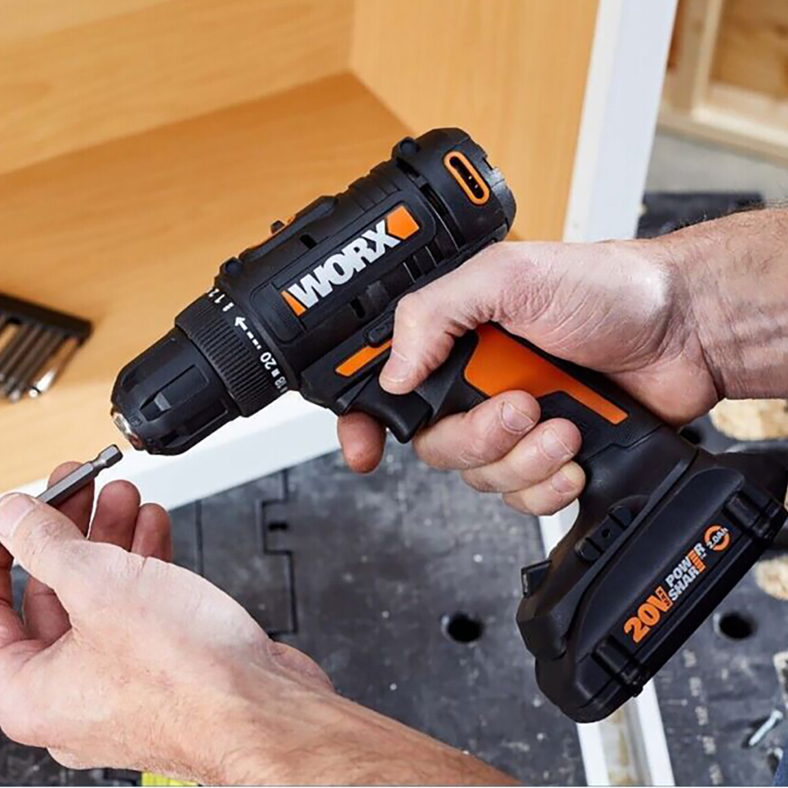    Worx WX100 20 Volt 2.0Ah Li-ion Tek Akülü Profesyonel Şarjlı Matkap  