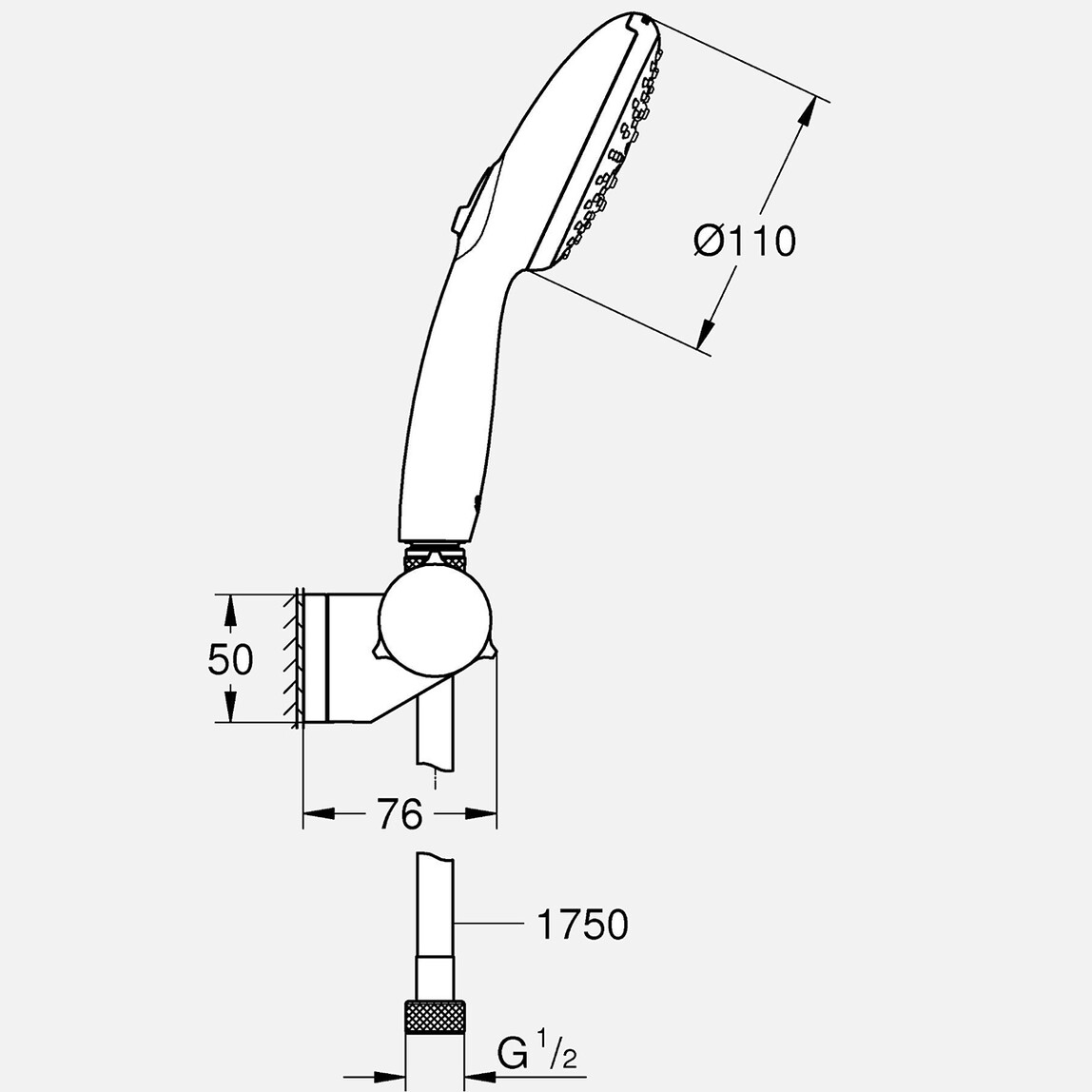    Grohe Vitalio Start 110 3 Fonksiyonlu Mafsallı Duş Seti 