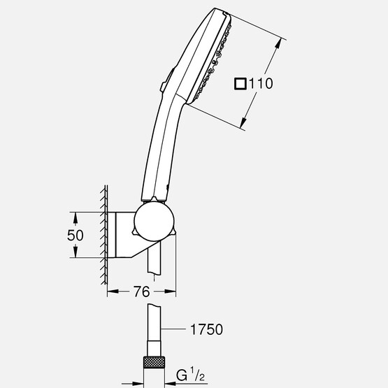 Grohe Vitalio Comfort 110 2 Fonksiyonlu Mafsallı Duş Seti