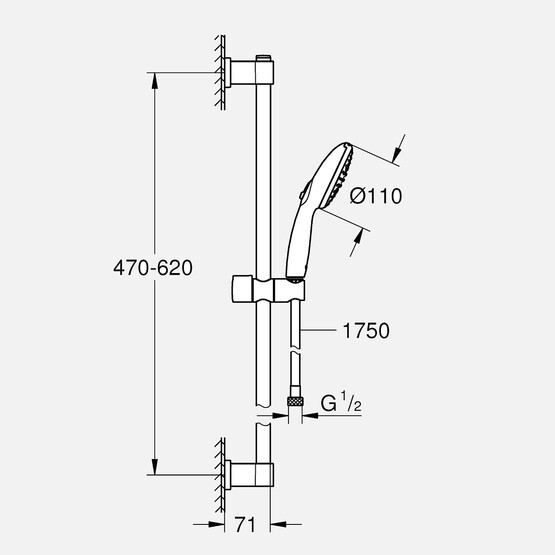 Grohe Vitalio Start 110 2 Fonksiyonlu Sürgülü Duş Seti