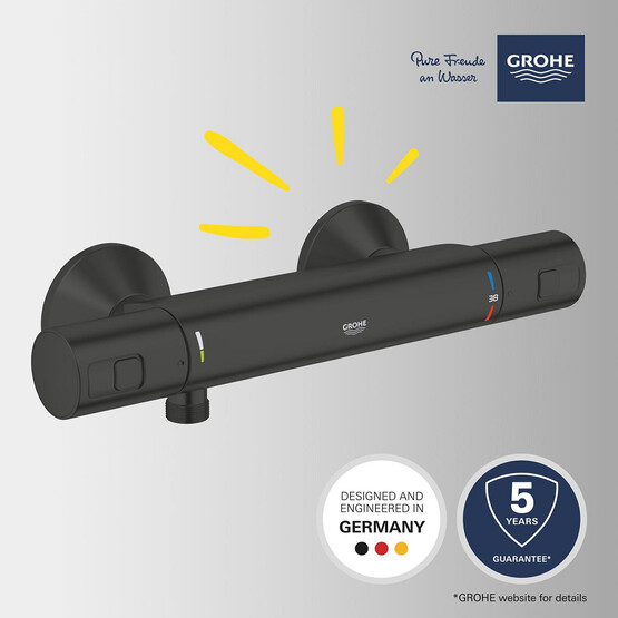 Grohe Precision Start Siyah Termostatik Duş Bataryası