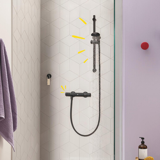 Grohe Precision Start Siyah Termostatik Duş Bataryası