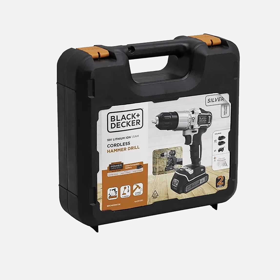   Black&Decker BDCHD18SC2K-QW Silver Li-ion 18V Çift Akülü Darbeli Matkap Vidalama(10 Parça Aksesuar Hediyeli!) 