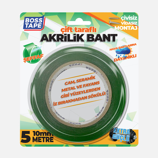 Boss Tape Yeşil Akrilik Çift Taraflı Bant