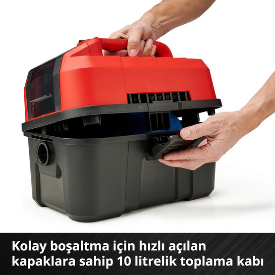 Einhell TE-VC 18/10 Li Solo Akülü Islak/Kuru Süpürge (Akü ve Şarj Cihazı Dahil Değildir.)