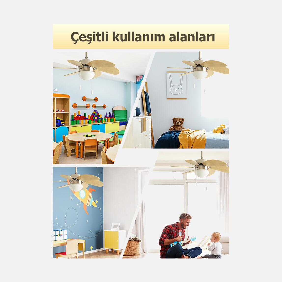    Dlc Mistral Tavan Vantilatörü Gümüş 76 Cm 