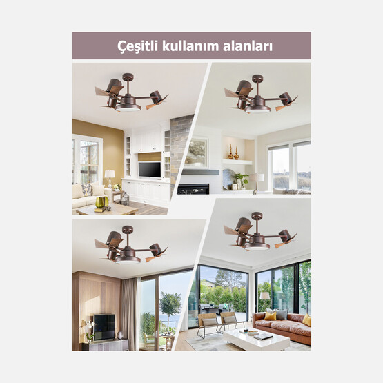 Dlc Garbion Led Kahverengi Uzaktan Kumandalı 112 cm Tavan Vantilatörü