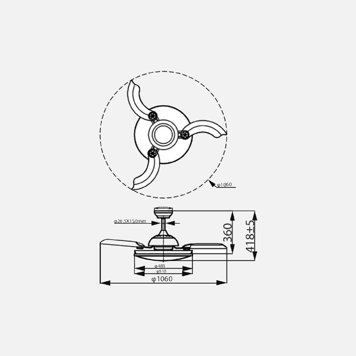    Philips Atlas 28W Tavan Vantilatörü 
