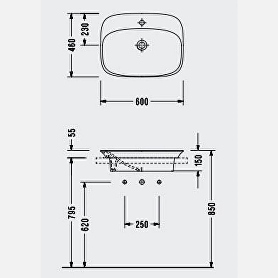    Serel Hera Tezgah Lavabo HR 30 46x60 