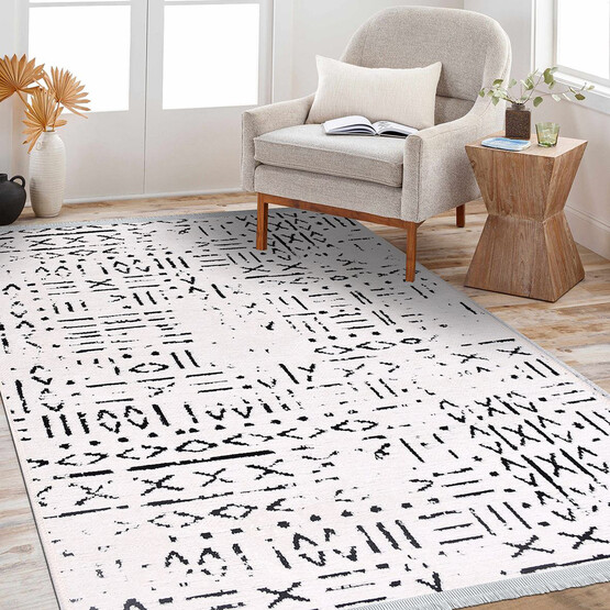 Crea Vanilya Kilim 8018 Beyaz 120x180 cm