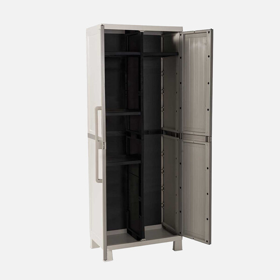 Toomax Wood Midi 4 Raflı Çok Amaçlı Plastik Dolap Bej