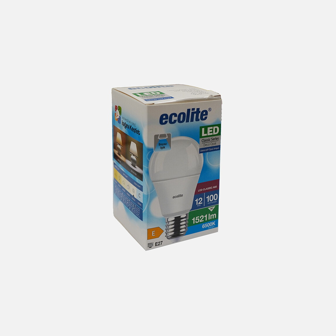    Ecolite A60 LED Ampul 12W E27 6500K Beyaz Işık 