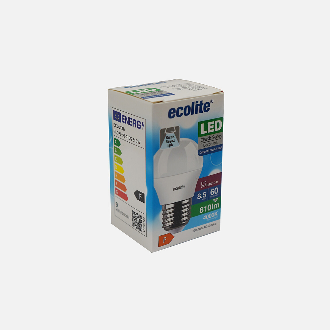    Ecolite G45 LED Ampul 8.5W E27 4000K Sıcak Beyaz 