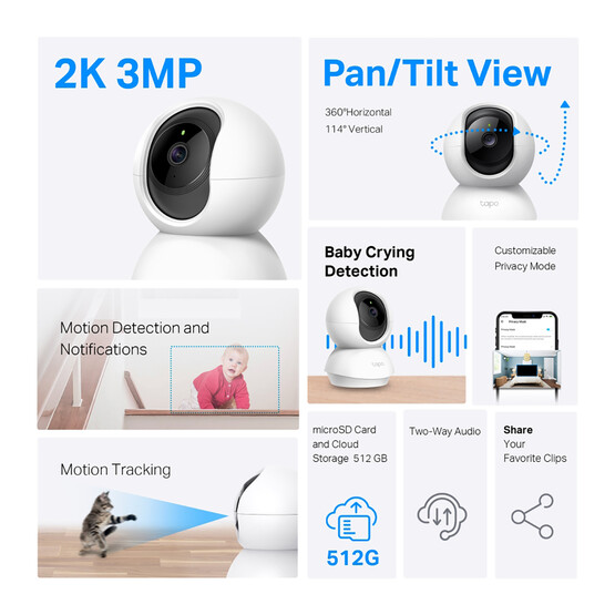 TP-Link Tapo C210 2K İç Mekan Wi-Fi Güvenlik Kamerası