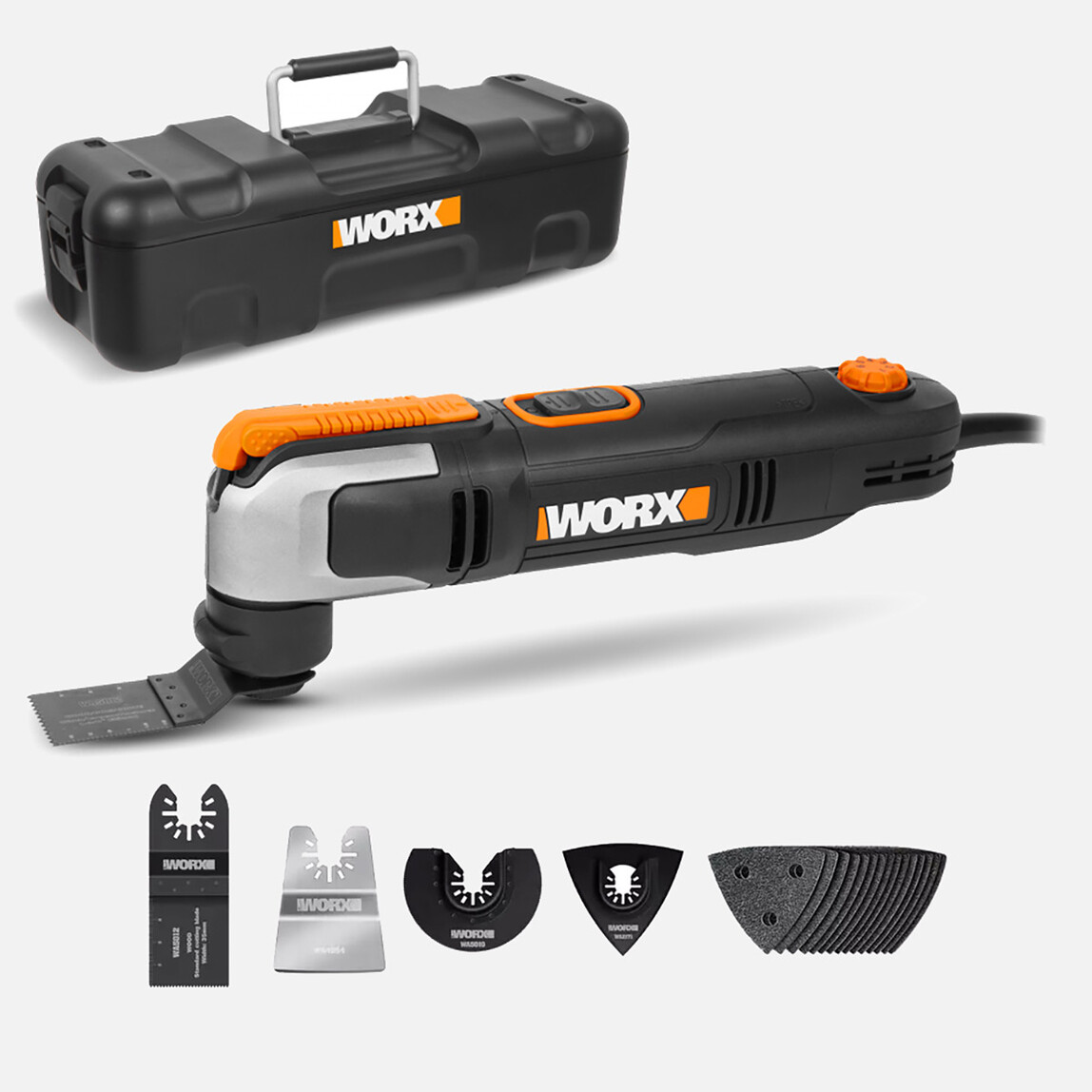    Worx WX686 250Watt Profesyonel Çok Amaçlı Devir Ayarlı Kesme Raspalama ve Zımpara + 19 Adet Aksesuar 