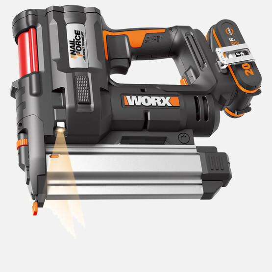 Worx WX840 20Volt/2.0Ah. Li-ion Şarjlı Profesyonel 16-40mm Zımba ve 15-50mm Çivi Çakma + 2900 Adet Yedek Zımba ve Çivi