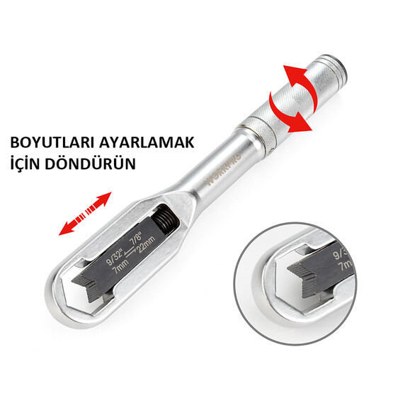 WORKPRO WP272015 7/22mm CR-V Üniversal Ayarlanabilir Anahtar