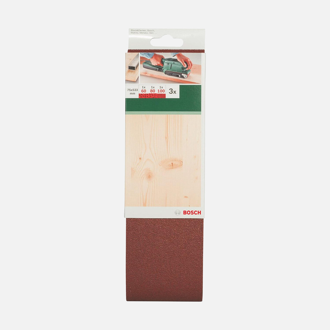    Bosch Tank Zımpara Kağıdı 3'lü Set 75x533 mm 60/80/100 