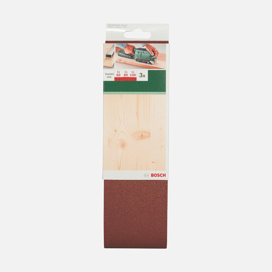 Bosch Tank Zımpara Kağıdı 3'lü Set 75x533 mm 60/80/100