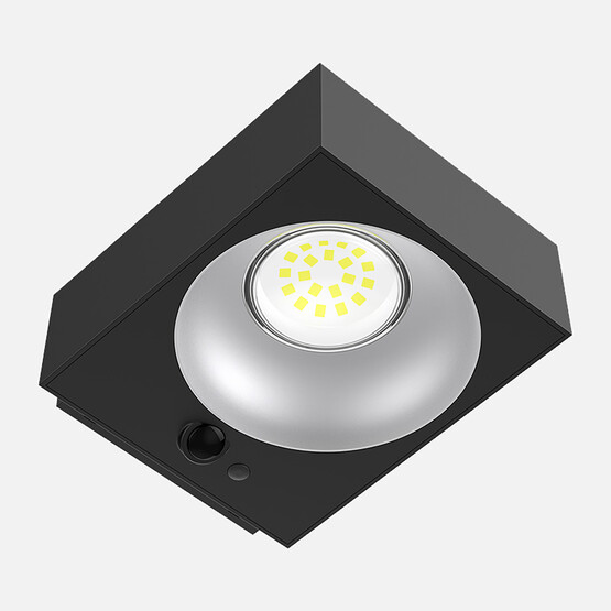 Solar Led Sensörlü Kare Aplik Siyah   