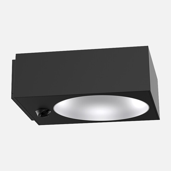 Solar Led Sensörlü Kare Aplik Siyah   