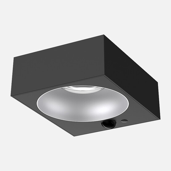 Solar Led Sensörlü Kare Aplik Siyah   