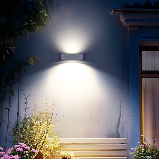 Solar Led Kare Aplik Beyaz  