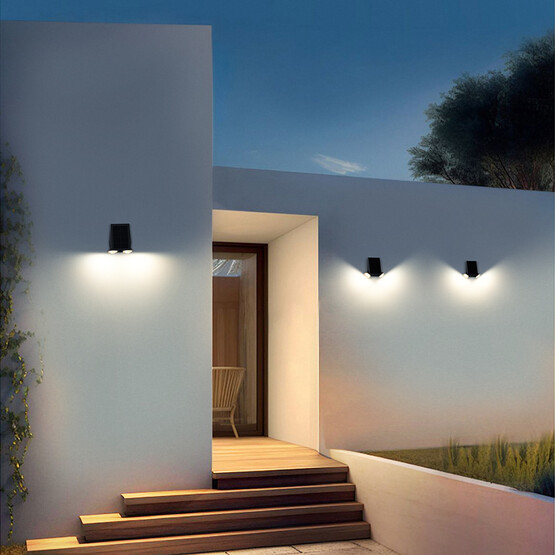 Solar 2'Li Led Aplik Siyah   