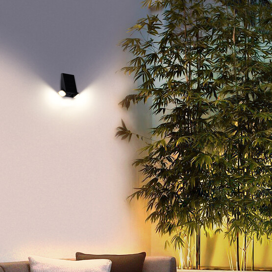 Solar 2'Li Led Aplik Siyah   
