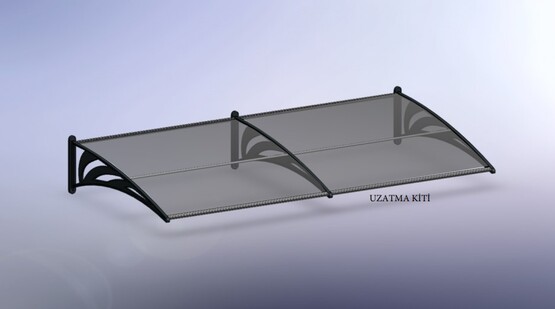 Global Tente Kapı Üstü Sundurma 100x100cm Gri- Uzatma Kiti-Ekonomik Seri
